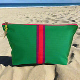 Cockatoo - LARGE LUCKY STRIPE BAG - EMERALD