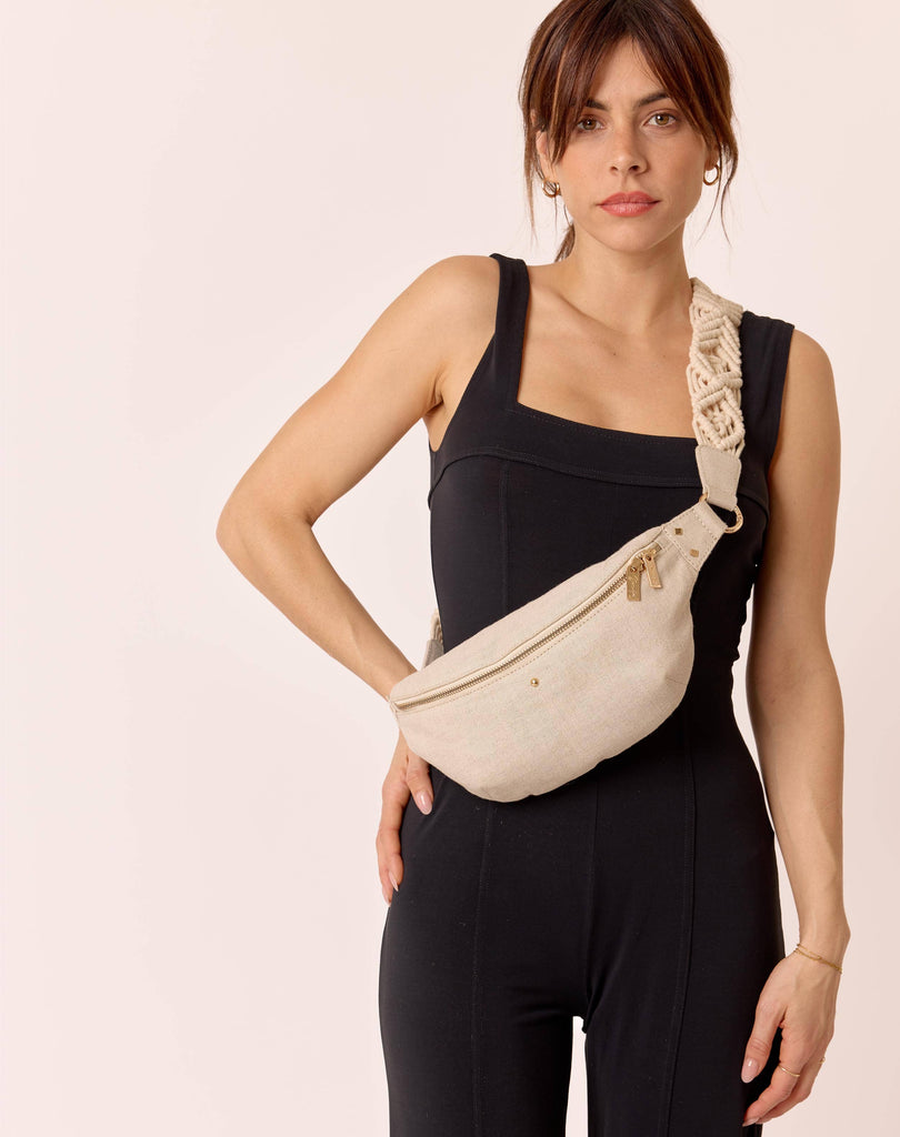 Maradji - BANANA BAG LINEN MACRAMÉ NICOLE