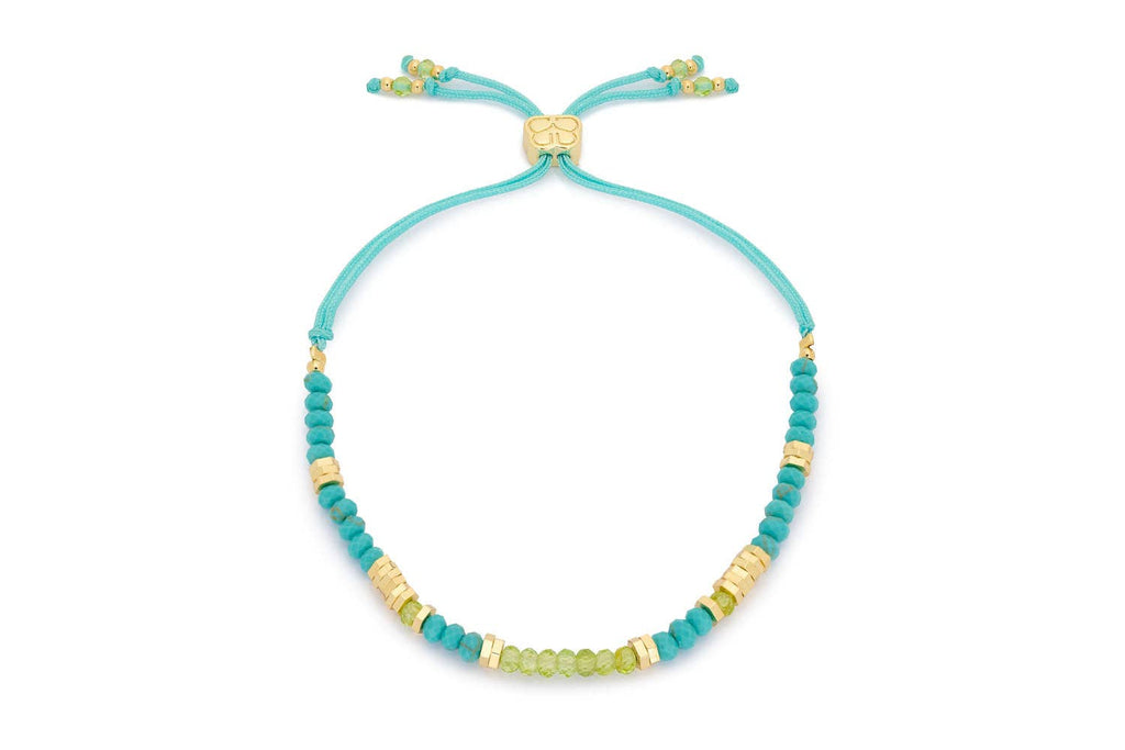 Boho Betty - Spirea Gold Peridot & Turquoise Beaded Bracelet