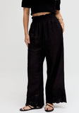 Raffya - Laya Wide Leg Cutwork Trouser In Black: 10