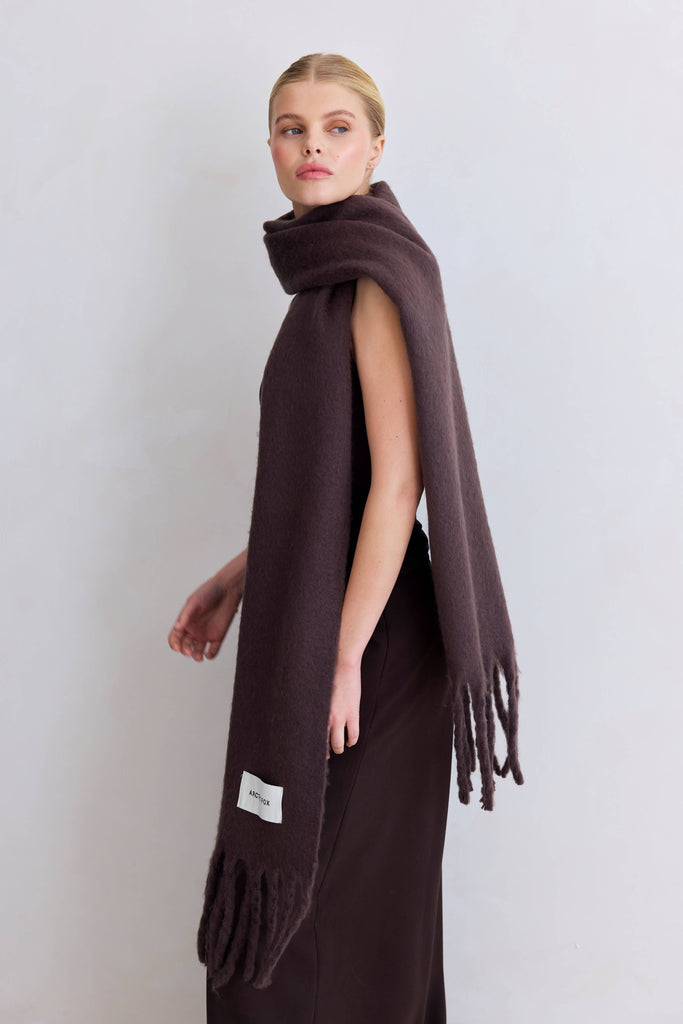 ARCTIC FOX & CO. - The Reykjavik Scarf - 100% Recycled - Ground Coffee - AW25