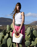 Maradji - ECRU RECYCLED LEATHER HAND BAG LOLA