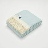 Atlantic Blankets - Light Duck Egg Blue Herringbone Wool Blanket: 130 x 200cm