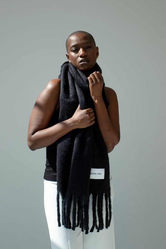 ARCTIC FOX & CO. - The Reykjavik Scarf - 100% Recycled - Black - AW23 ARCTIC FOX & CO.