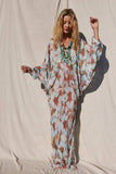 Jen’s pirate booty reflections kingdom designer maxi kaftan in watercolor blues silk rayon
