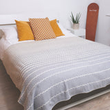 Atlantic Blankets - Grey Swell Recycled Cotton Blanket: Large 160 x 200cm