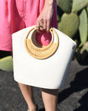 Maradji - ECRU RECYCLED LEATHER HAND BAG LOLA