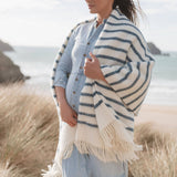 Atlantic Blankets - Sailor Blue Stripe Wool Blanket: Large 130 x 200cm