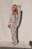 Jen’s pirate booty reflections kingdom designer resort wear beach maxi kaftan in watercolor turquoises blues & brown silk rayon, Abersoch Coastal culture uk swimwear