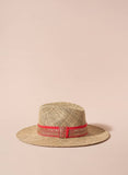 Maradji - SOMBRERO ROSA & GOLD STRAW HAT: M