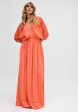 Raffya - Somerton Kaftan Style Embroidered Maxi Dress In Orange: 10