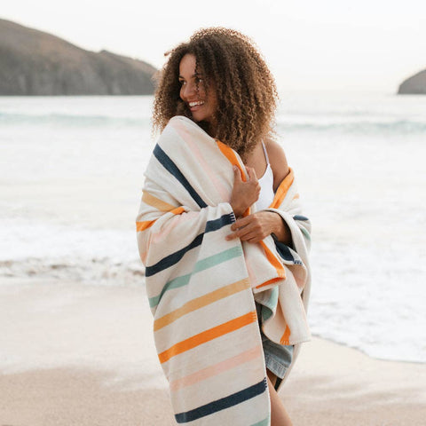 Atlantic Blankets - Seakind Striped Recycled Cotton Blanket: Standard 160 x 110cm