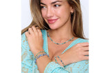 Boho Betty - Prunus Aqua & Gold Crystal Stretch Bracelet