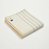 Atlantic Blankets - Grey Stripe Recycled Cotton Blanket - Yellow Stitch: Large 160 x 200cm