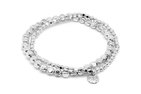 Boho Betty - Sabal Major Silver Nugget Bracelet Set