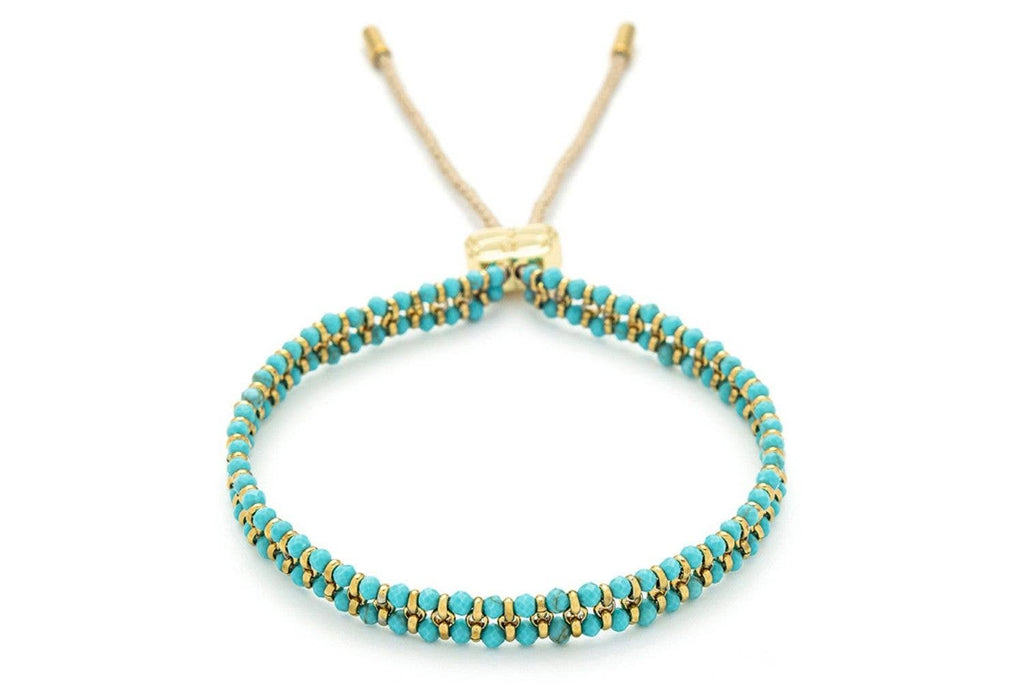 Boho Betty - Talia Turquoise Gold Braided Bracelet