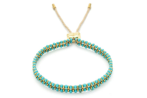Boho Betty - Talia Turquoise Gold Braided Bracelet