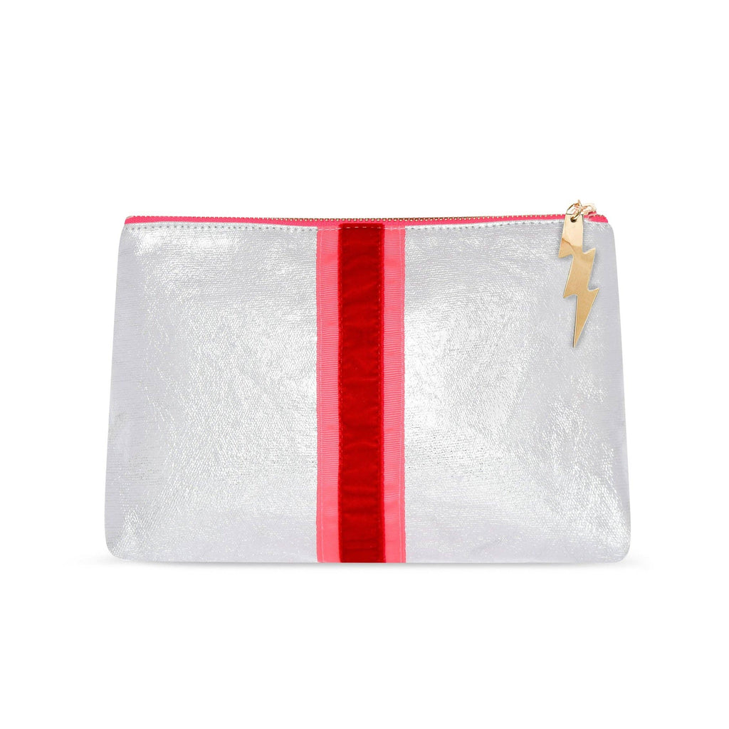 Cockatoo - SHEENY SILVER CLUTCH - PINK