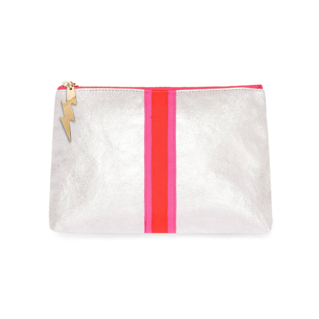Cockatoo - SHEENY SILVER CLUTCH