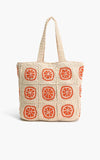 America & Beyond - Orange Crochet Beach Tote