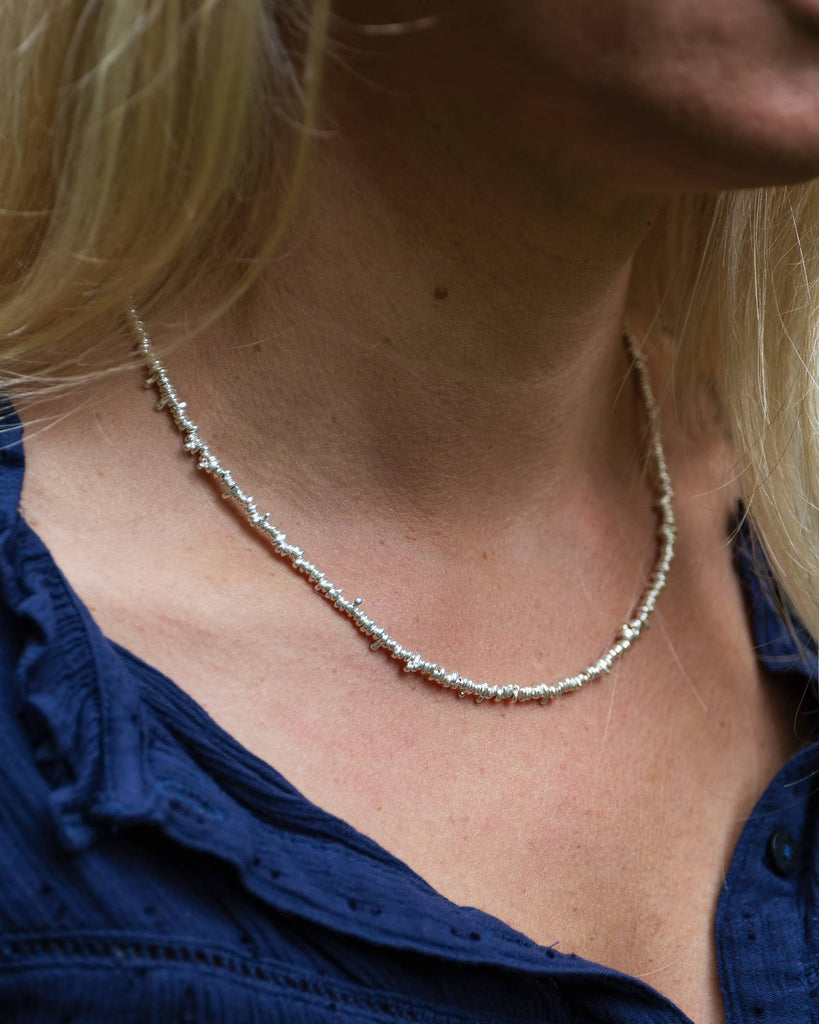 Lucy Kemp Jewellery - Sterling Silver Small Nugget Necklace