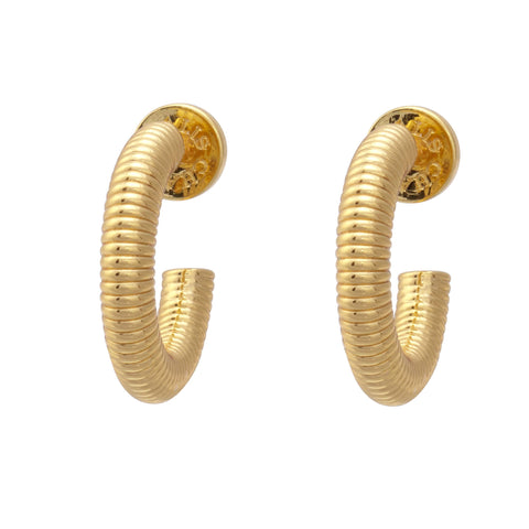 Talis Chains - Ridge Hoop Earrings - Gold Talis Chains