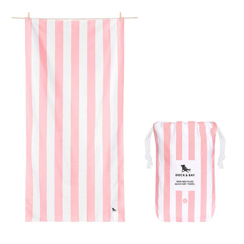 Dock & Bay UK - Dock & Bay Quick Dry Towels - Cabana - Malibu Pink: Large (63x35
