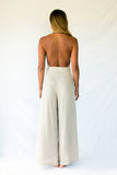 stellar-dust - POLARIS resort wear cover up TROUSERS - DUNE sand beige neutral colour, sexy summer lightweight silky trouser  coastal culture Abersoch