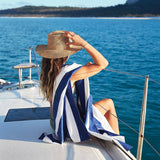 Dock & Bay UK - Quick Dry Beach Towels - Stripes - Sand Free: Bondi Blue / Large (160x90cm)