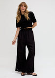 Raffya - Laya Wide Leg Cutwork Trouser In Black: 10