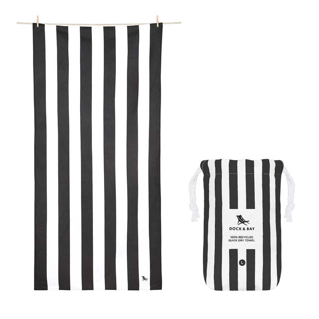 Dock & Bay UK - Dock & Bay Quick Dry Towels - Cabana - Kamari Charcoal: Extra Large (78x35")