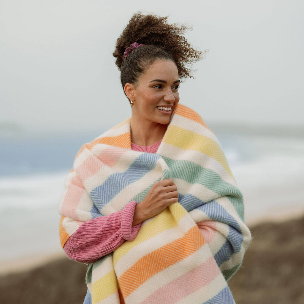 Atlantic Blankets - Candy Stripe Wool Blanket: King 130 x 250cm