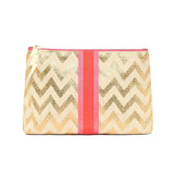 Cockatoo - Gold Zig Zag Medium Clutch Bag