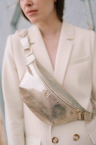 Maradji - GOLD MACRAMÉ LEATHER FANNY PACK NICOLE