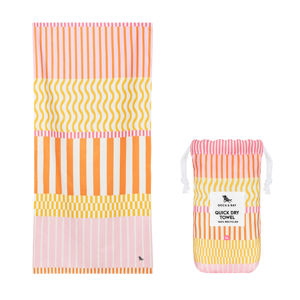 Dock & Bay UK - Dock & Bay Quick Dry Towels - Lemonade Waves: Extra Large (200cmx90cm)