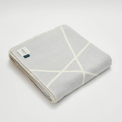 Atlantic Blankets - Coastal Grey Portolan Recycled Cotton Blanket: Large 160 x 200cm