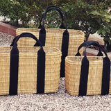 MARRAKECH METACRAFT LTD - Moroccan weaved baskets picnic basket with large strapes: Large