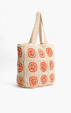 America & Beyond - Orange Crochet Beach Tote
