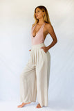 stellar-dust - POLARIS resort wear cover up TROUSERS - DUNE sand beige neutral colour, sexy summer lightweight silky trouser  