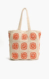 America & Beyond - Orange Crochet Beach Tote