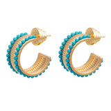 Talis Chains - Manhattan Flat Hoop Earrings - Turquoise Talis Chains