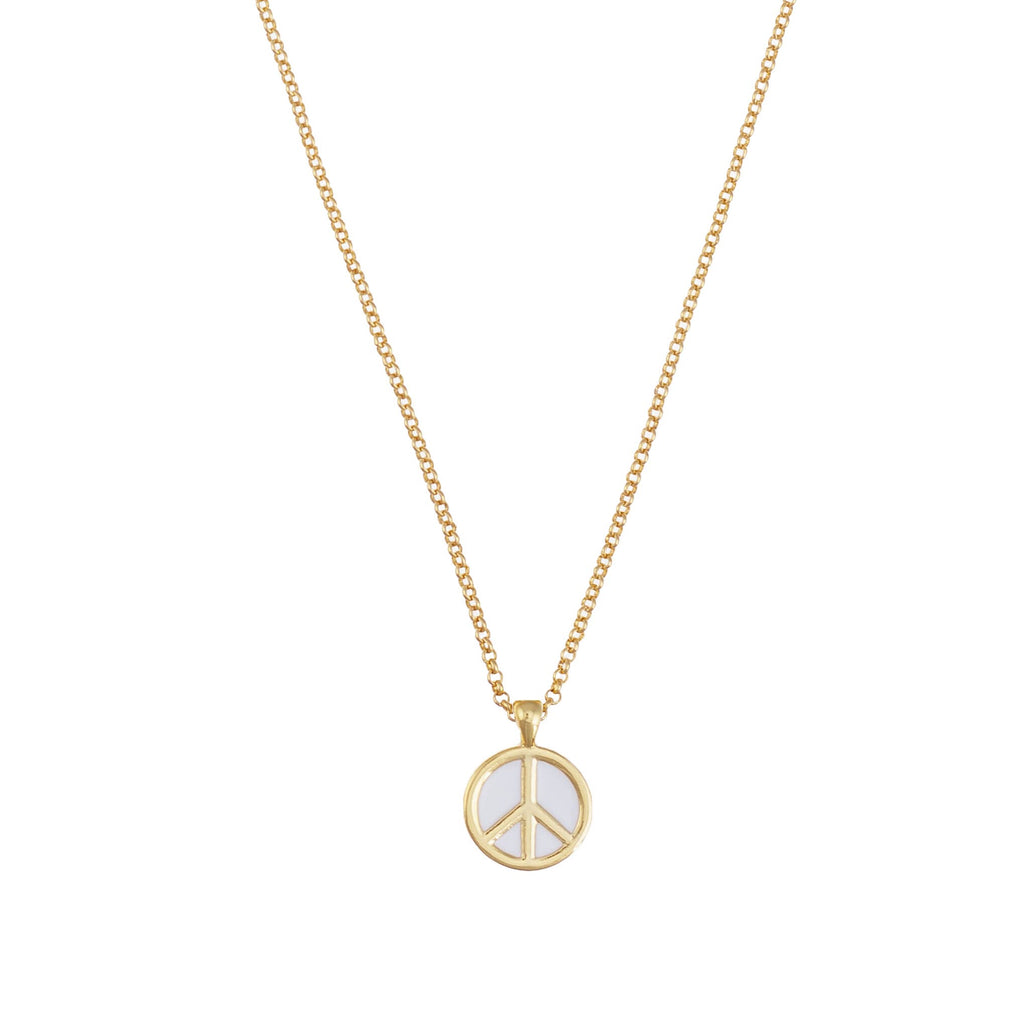 Talis Chains - Peace Pendant Necklace - White Talis Chains