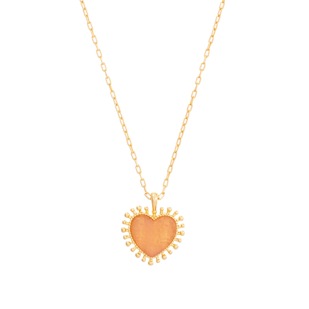 Talis Chains - Mini Heart Pendant Necklace - Pink Jade Talis Chains
