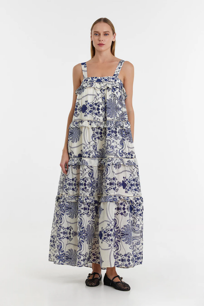 Devotion twins Reggina maxi ruffle summer holiday resort wear dress 