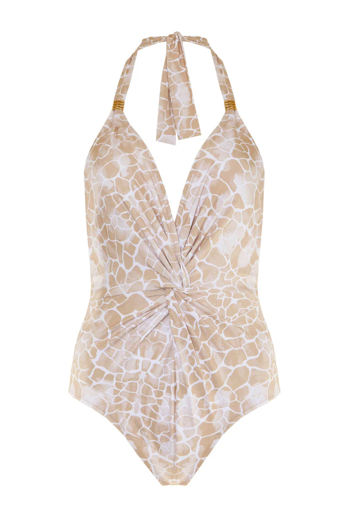 Sophia Alexia Tahiti Twist Swimsuit - Beige Pebbles Swimsuit Sophia Alexia Coastal Culture Sophia Alexia