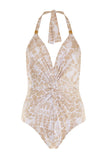 Sophia Alexia Tahiti Twist Swimsuit - Beige Pebbles Swimsuit Sophia Alexia Coastal Culture Sophia Alexia