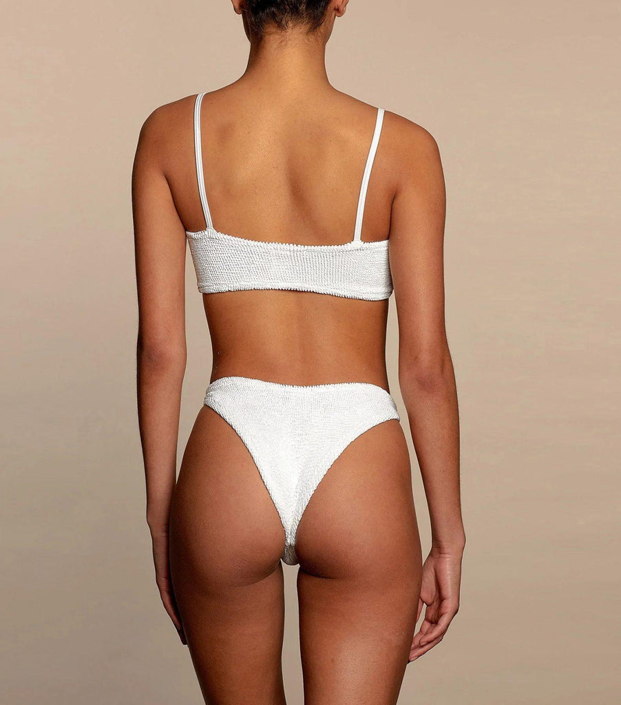 Hunza G Gigi original 80’s crinkle cheeky Brazilian cut bikini in white