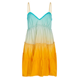 Pranella Julz Mini Dress - Aqua Orange Ombre Dress PRANELLA clothing cover up dresses mini dress pranella resort wear