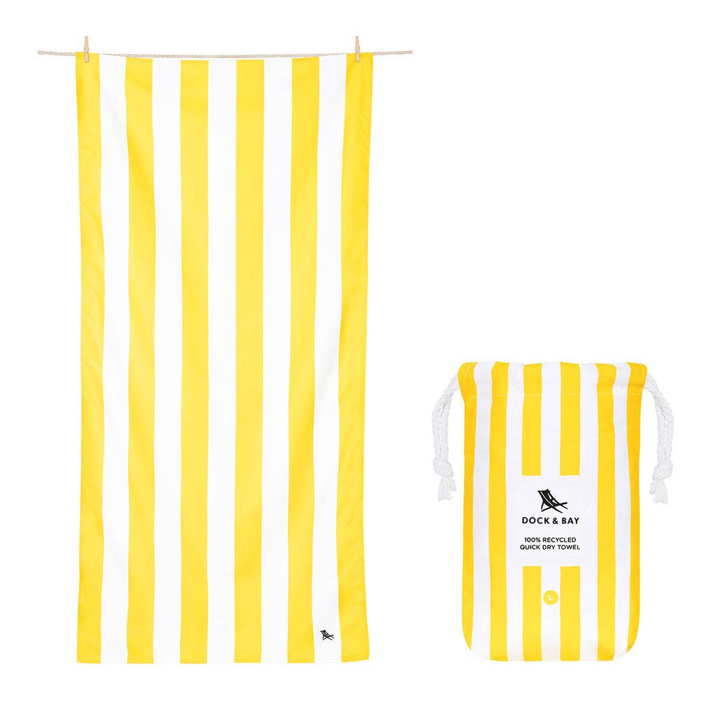 Dock & Bay UK - Quick Dry Beach Towels - Stripes - Sand Free: Bondi Blue / Large (160x90cm) Dock & Bay UK