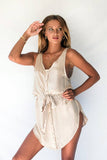stellar-dust - NASHIRA SILKY CAMI DRESS - sand DUNE colour neutral cream beige resort wear beach dress, Ibiza Tulum fashion